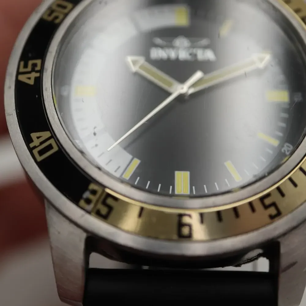 Invicta Specialty Black Gold Mens 45mm Diver Watch 12846 Resin Band New Battery